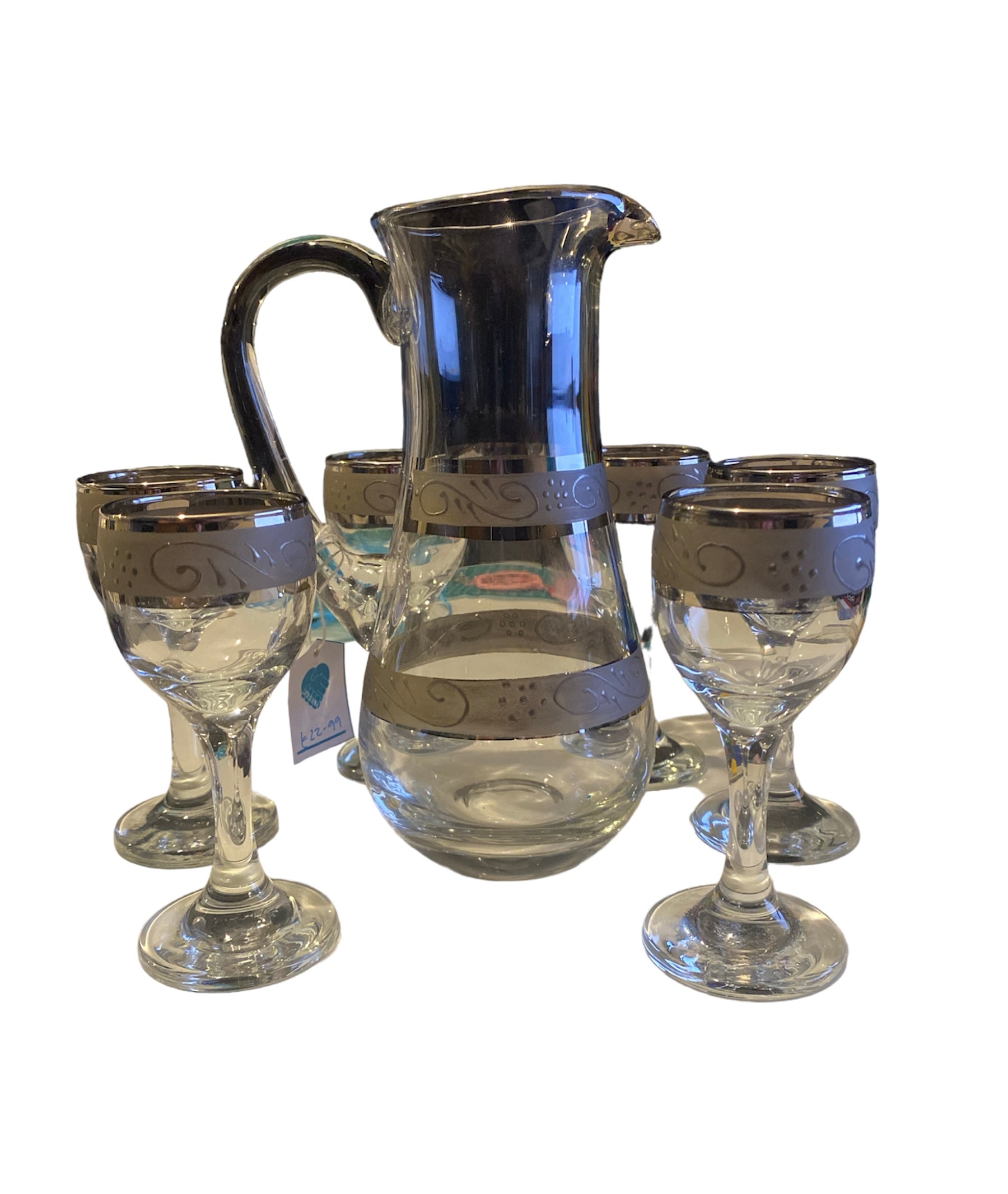 Glass Jug With 6 Glasses