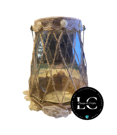 Hand Decorated Large Hanging Glass Jar